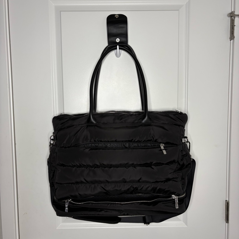 Black Quilted Tote Bag for Women
